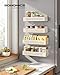 SONGMICS Magnetic Spice Racks, Set of 4, 2 Large and 2 Small Shelves, Spice Organisers, No Drilling Needed, Kitchen Shelf for Refrigerator, Microwave, Washing Machine, Cream White KCS061W01