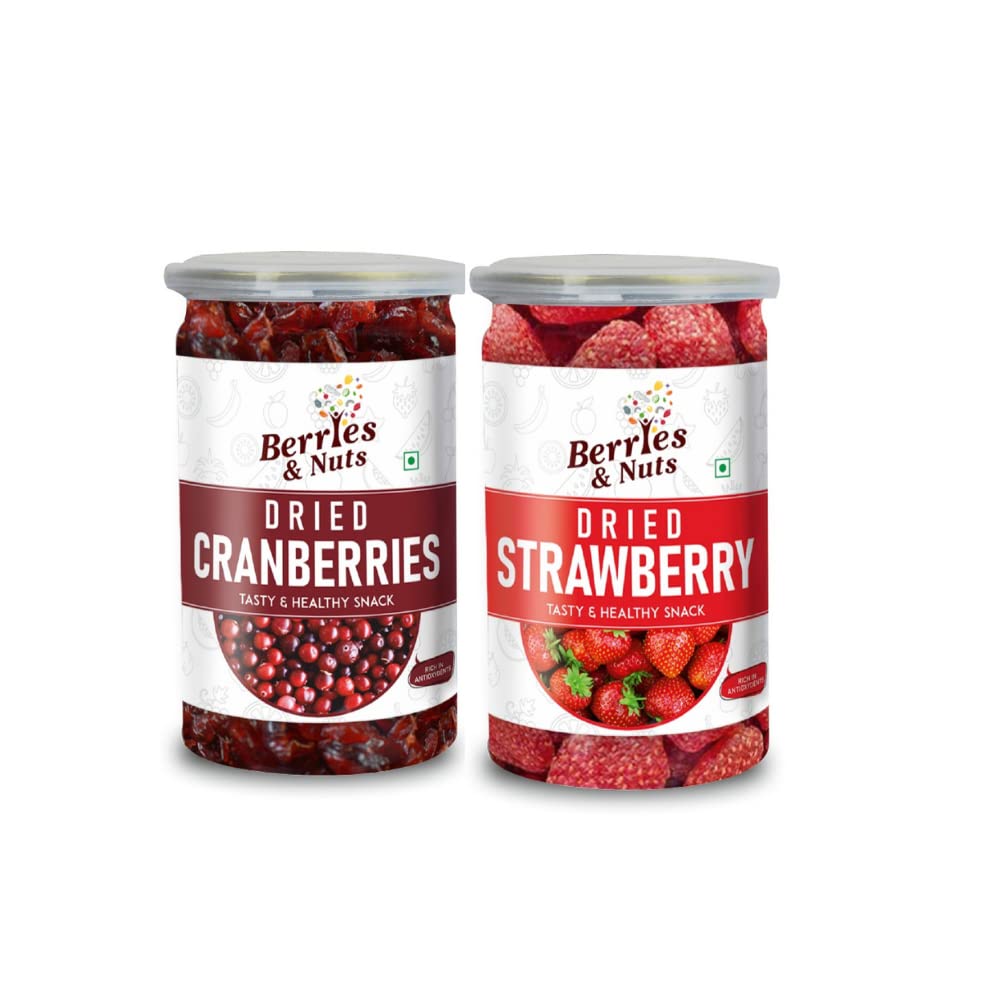 Berries And Nuts Dried Cranberry & Strawberry Combo | Cranberry 200 Grams & Strawberry 200 Grams (B0B5RWGC4W) Amazon Price History, Amazon Price Tracker