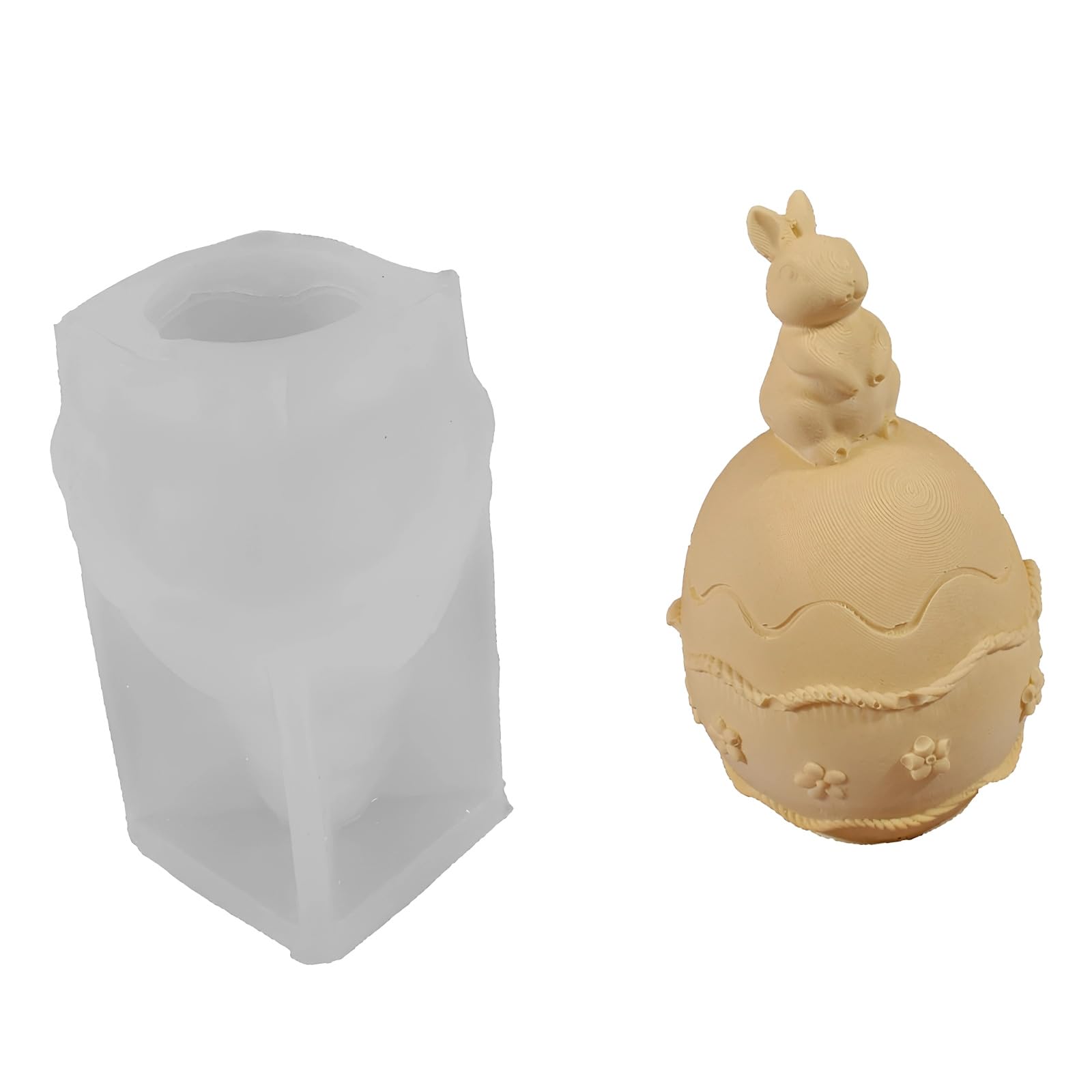 Alksubbm Eggs Silicone Molds Embossed Hare Molds for Resin Casting Soap Chocolate Home Decoration Hare Mold
