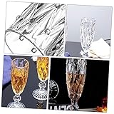 ULTECHNOVO Europäisches Retro Sektglas aus Klarem Teilig mit Relief Stiel Vielseitiges Trinkglas für Wein Bier und Cocktails Spülmaschinenfest Design für Zuhause und Party