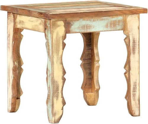 Miniatura 7 de Mesa de centro de 15.7 x 15.7 x 15.7 pulgadas, mesas de madera maciza recuperada para sala de comedor, mesa de centro para sala de estar, mesa de