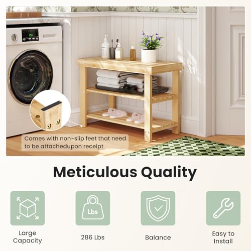 DUMOS-Shoe-Rack-Bench-with-Storage-3-Tier-Bamboo-Entryway-Benches-Wooden-Shoe-Rack-Holds-Up-to-286-lb-Storage-Organizer-Suitable-for-Bedroom-Living-Room-Balcony-Classical-Wood