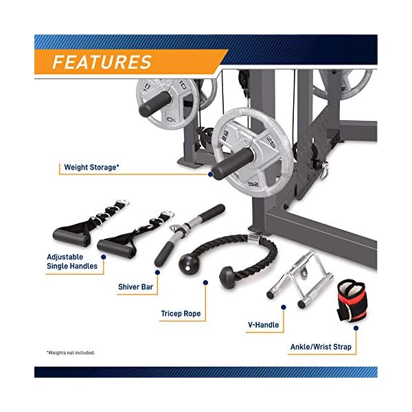 Marcy Smith Cage Machine with Workout Bench and Weight Bar Home Gym Equipment SM-4008