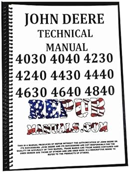Spiral-bound John Deere Model 4040 Tractor Condensed Service Manual Technical Repair Book