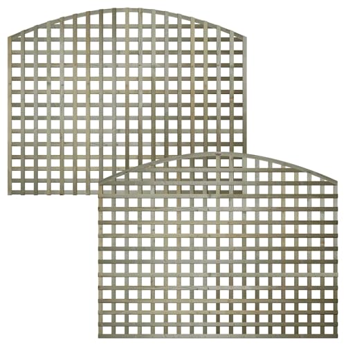 Premier Arch 6x4ft (W: 6ft x H: 4ft) Frameless Rough-Sawn Square Trellis Pressure-Treated Garden Panel with 60-70mm Privacy Squares Fence Topper/Wall Art Width 1828mm x Height: 1200mm