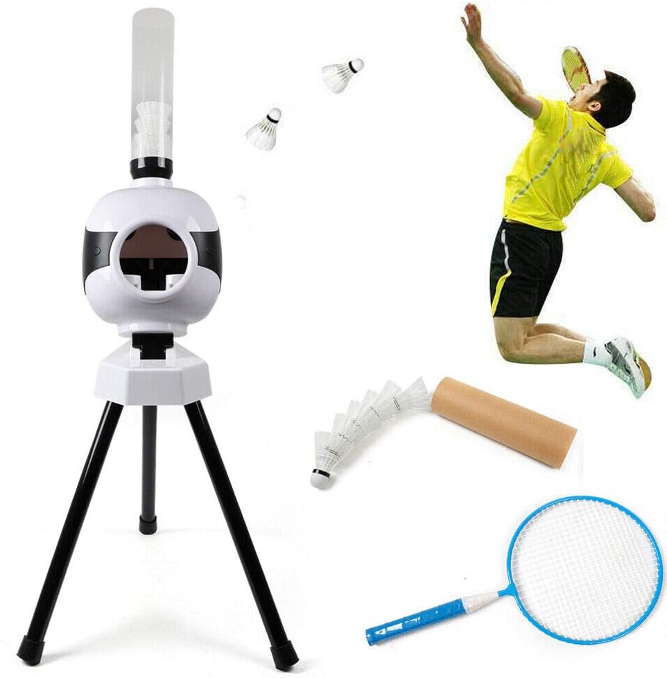 DNYSYSJ Portable Badminton Serve Machine, Automatic Badminton Pitching Machine Badminton Training Machine Automatic Shuttlecock Launcher for Indoor & Outdoor Training