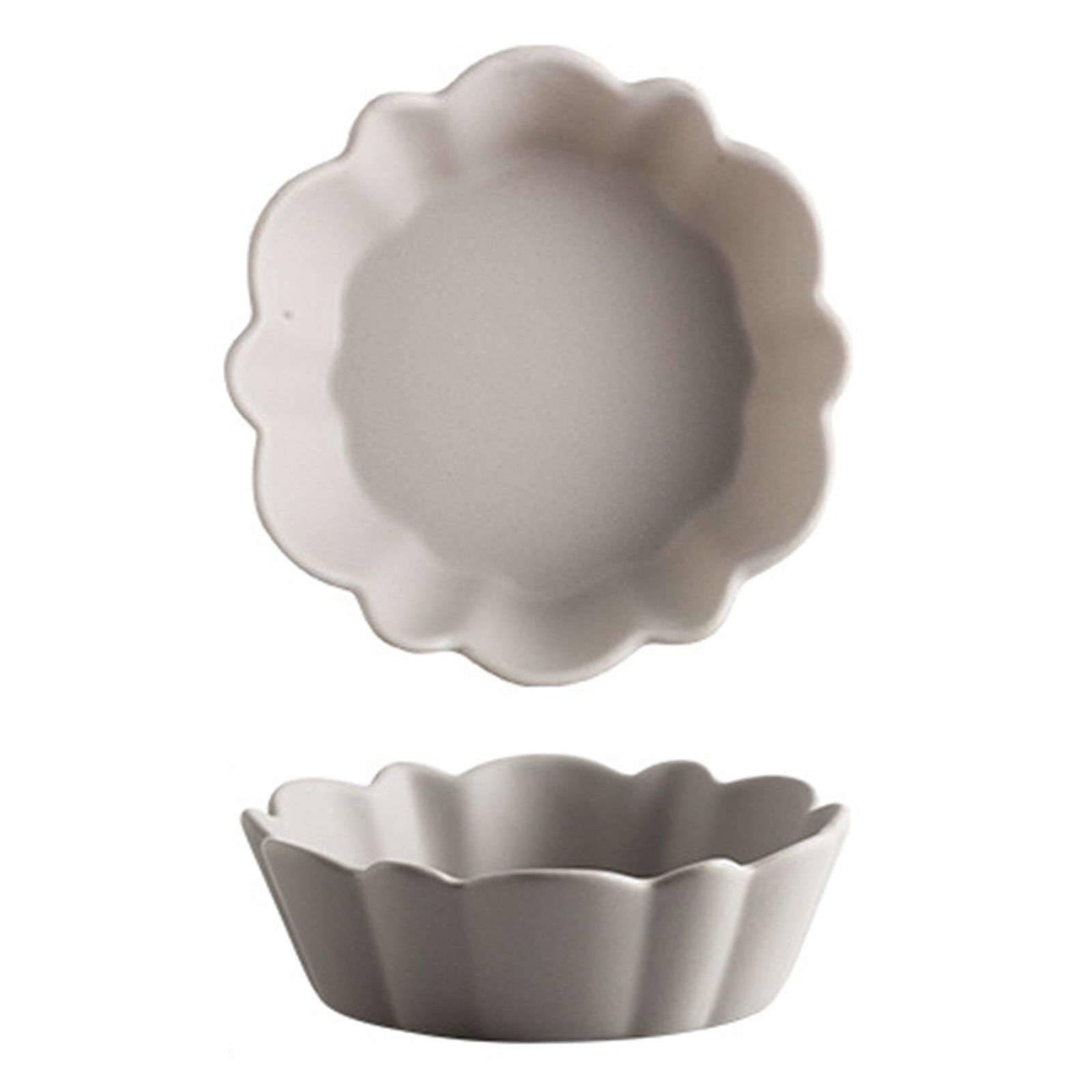 Piekarniki, ceramiczne ciasto Zestaw 2 małych okrągłych naczyń do pieczenia, kolorowa ceramiczna forma do ciasta, okrągła forma do ciasta, kolorowa zastawa stołowa Morandi(Gris)