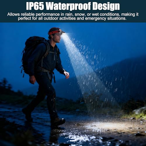 Linterna frontal LED impermeable IP65 ultrafina para senderismo 7