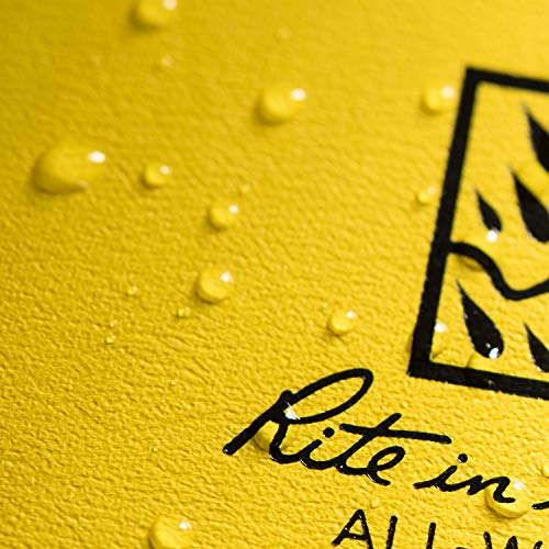 Image of Rite in the Rain Weatherproof Hard Cover Notebook, 4 3 /4 inch x 7 1 /2 inch, Yellow Cover, Field Pattern (No. 350F), 7.5 x 4.75 x 0.625