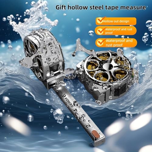 Image of 2Pcs Stainless Steel Measure Tape Keychain, ABS Case Retractable Push Button 200 Cm Measurement Tape, Pocket Size, Portable Measuring Tape for Tailor, DIY, Home, Office & Travel (Silver & Gold)