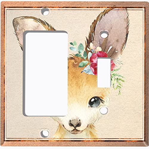 Metal Light Switch Plate Cover Cute Baby Animal Kangaroo ANM041