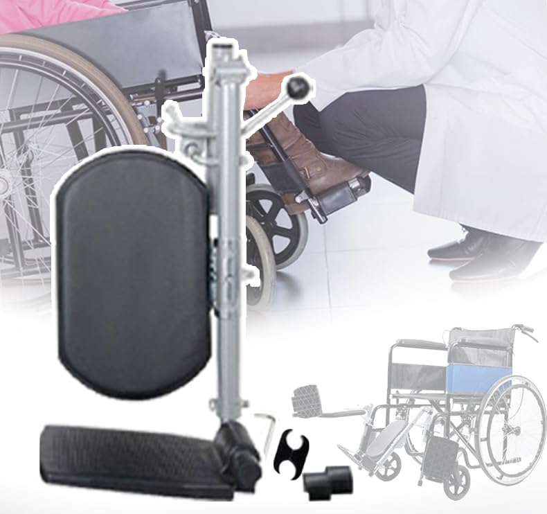 PPLDABNK Reposapiernas Elevadores para Silla De Ruedas: Universal, Soporte De Pedal Único: 100 Kg, Fácil Limpieza, Ángulo Ajustable/90°-180°, con Reposapiés Acolchados, para Ancianos,Right