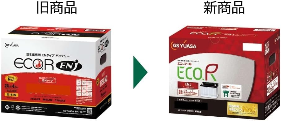 GSユアサ 355 LN1 ECO.R 国産車専用バッテリー ユアサプライムス.com｜GSユアサ 自動車用 バッテリー ECO.R ENJ