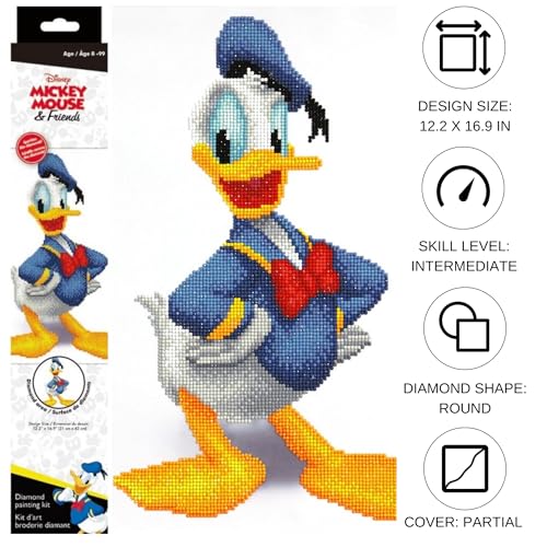 DIAMOND DOTZ Disney Donald Duck Diamond Painting Kits for Adults - Diamond Art Kits a Relaxing Creative Craft Kit with Dotz Gems 28x22 by DIAMOND DOTZ - Image 2