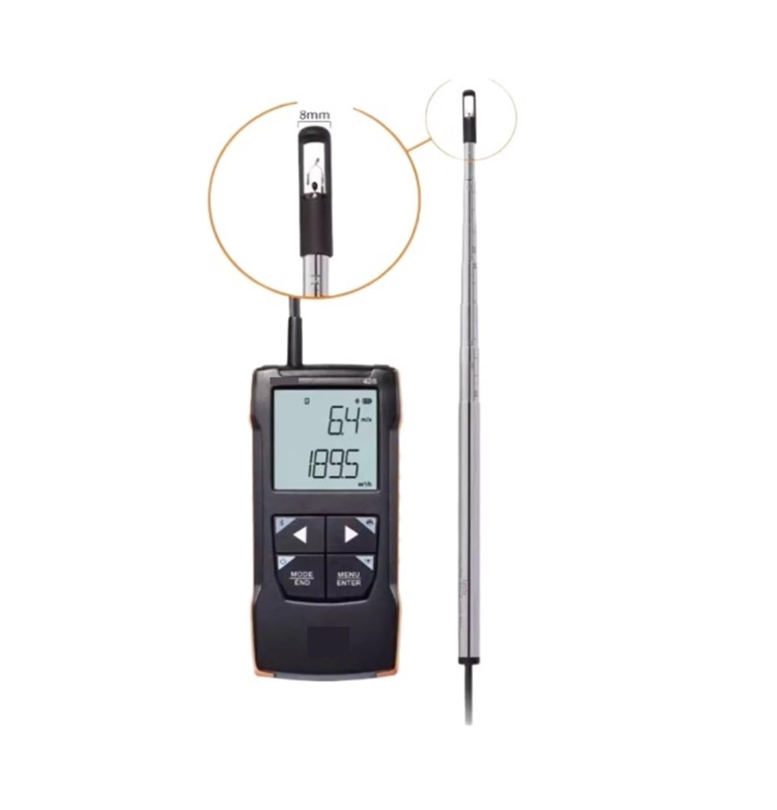 417 Airflow Meter, Temperature Measurement Duct Air Conditioning Large Impeller Air Velocity and Airflow Direction Indicator(425 Thermopile Anemometer)