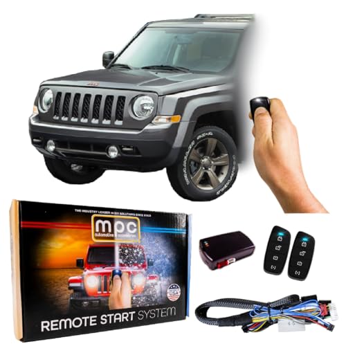 MPC Plug N Play Remote Starter Compatible with 2007-2017 Jeep Patriot |Gas| |Key to Start| with T-Harness - (2) Extended Range 4-Button 2-Way Remotes - Up to 1,500 ft