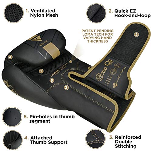 image for RDX Boxing Gloves Sparring and Muay Thai Maya Hide Leather, Kara Paten