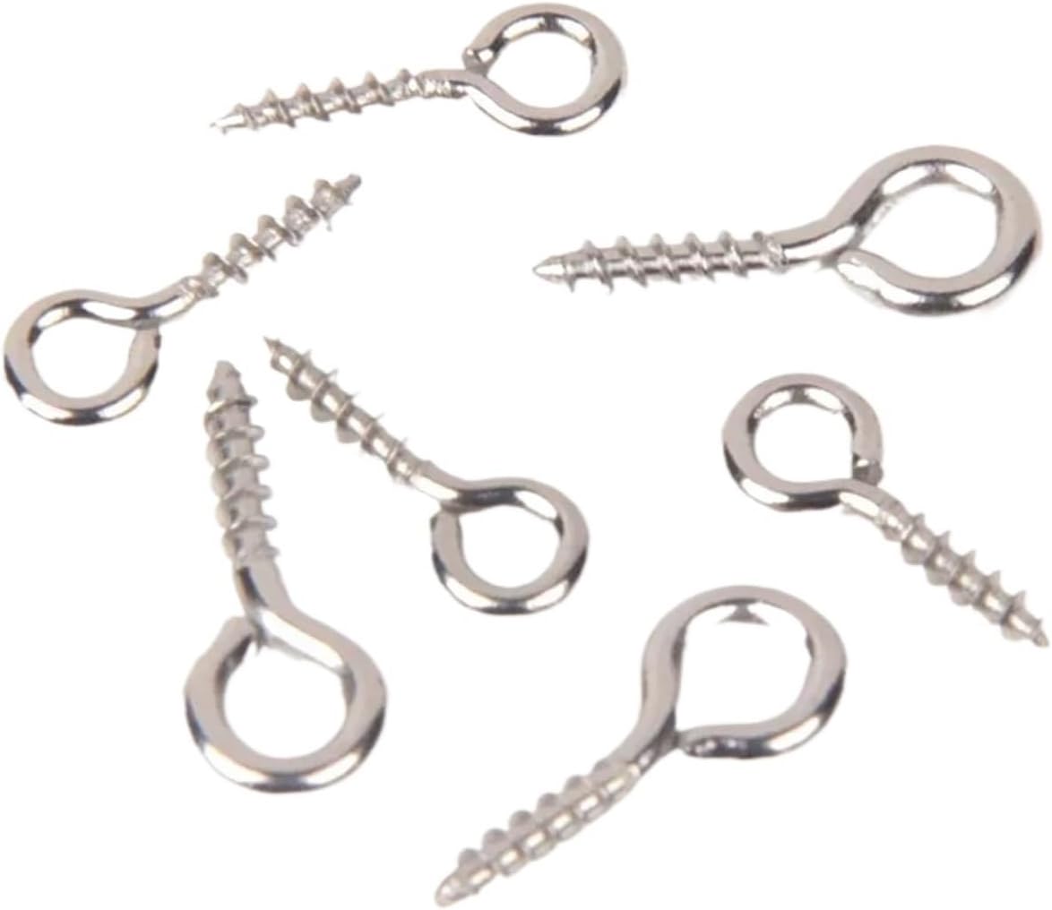 Pin Screw 1000Pcs Tiny Mini Eye Pins Eyepins Hooks Eyelets Screw Threaded Hook Jewelry Findings for Connect Bead/Pendant/Part to Easy Linking/Hang(1.0x4x10mm)
