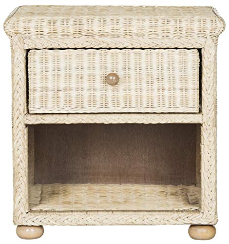 SAFAVIEH Adira White Wash Wicker Nightstand