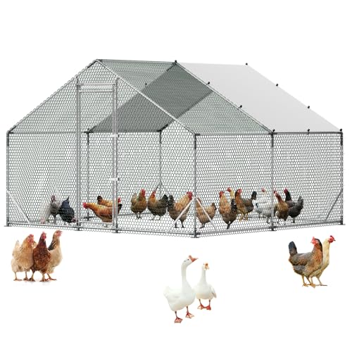 VEVOR Large Metal Chicken Coop,9.8 x 9.8 x 6.6 ft...