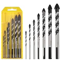 eROOSY 5 Stück Fliesenbohrer Glasbohrer Set 6mm, 8mm, 10mm, 12mm Fliesenbohrer Set, Glasbohrer für das Bohren von Fliesen, Keramik, Glas, Holz, Ziegelwand