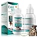 SDJUFEI Ear Mites Clean for Dogs & Cat, with Aloe Vera, Cleaner on Contact & Soothes Itching, Vet-Recommended Formula for Pets Ear Cleaning, Fast-Acting