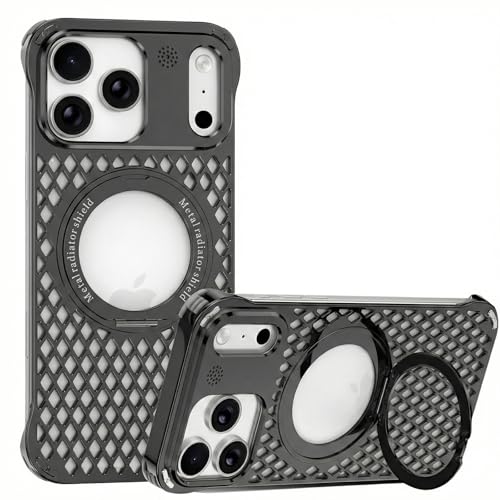 Coque bumper alu iPhone 17 Pro haut de gamme à cadre ouvert Noir