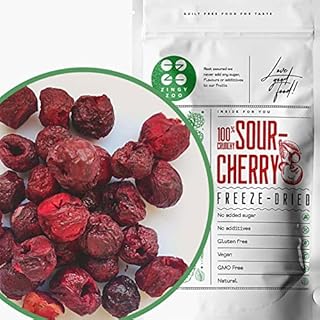 Dried Cherries | Pure Freeze Dried Fruit No Added Sugar | Dried Sour Cherries Freeze-Dried | Fresh Dehdrated Frozen Cherries to Fruit Snack | Also for Baking or Smoothie | Gluten Free Healthy Snacks