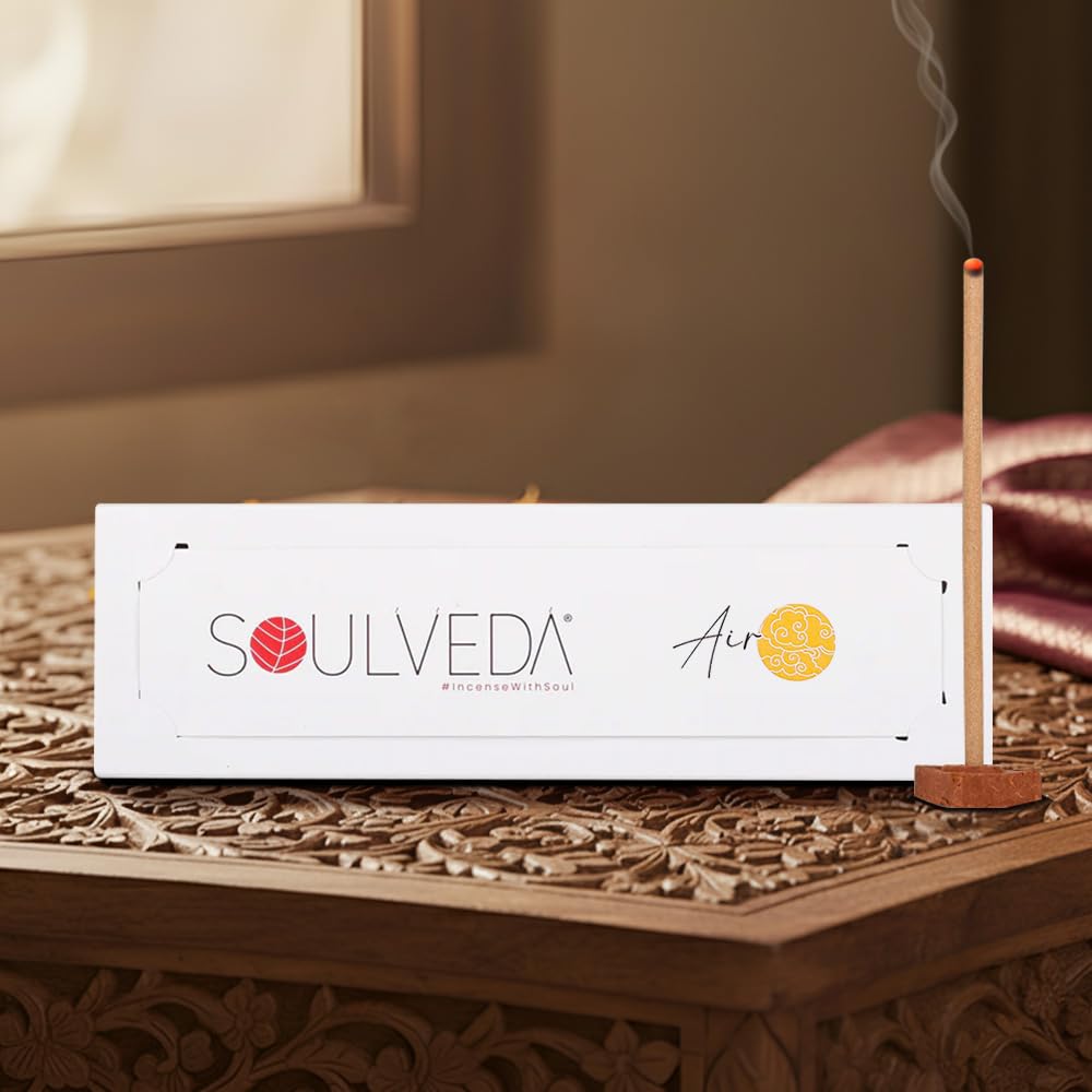 Soulveda Premium Solid Dhoop Sticks – Pack of 2 – Water (Seashore) & Air (Lily) Bambooless Charcoal-Free Dhoop Sticks 2