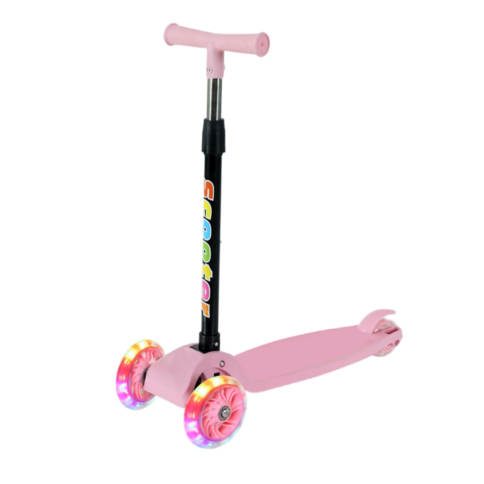 Patinete Plegable De 3 Ruedas para Niños De 2 A 8 Años, con Luces Intermitentes, Ideal para Actividades Al Aire Libre, Viajes Y Acampadas