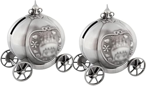 Alcancía decorativa de la habitación del bebé, recuerdo vintage de metal, banco de monedas creativo, carrito de calabaza, alcancía, lindo banco de