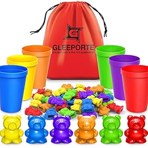 Rainbow Counting Bears With Matching Sorting Cups (67 Pcs Set) + FREE Storage Bag | STEM Educational Gift For Toddler…