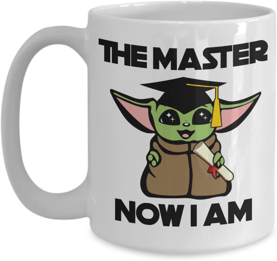Masters Graduation Mug The Master Now I am Funny Cute MBA Idea College Grad 11 or 15 Oz. Ceramic Coffee Cup for Men Women