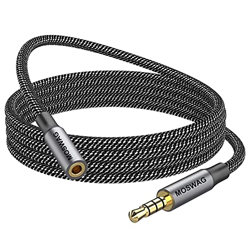 MOWSAG 13.12FT/4Meter Lengthy 3.5mm Extension TRRS 4-Pole Headphone Cable Male to Feminine Audio Cable Nylon Braided Suitable for Residence/Automotive Stereos Smartphones Headphones Tablets Media Gamers and Extra