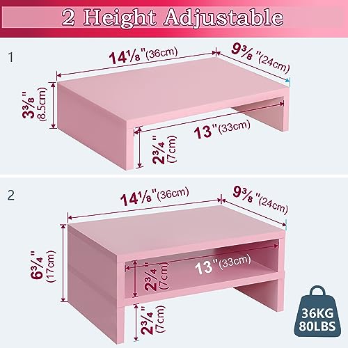 TEAMIX Pink Monitor Stand Riser ...