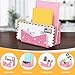 Rulyyo Mail Organizer Envelope Holder - 3 Compartments Glitter Pink Acrylic Mail Holder Countertop Vertical Desk Organizer Small File Bill Document Notebook Letter Sorter for Home School Office