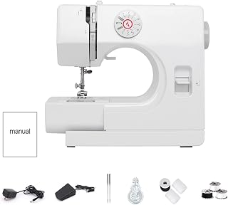 725 Mini Nähmaschine für Anfänger, 12 Stiche Elektrische NähmaschineHaushalt Double Thread Nähmaschine, Leicht Tragbar für DIY & Handarbeit - für Kinder & Erwachsene