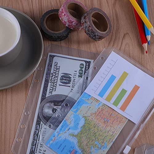 Antner A6 Pu Leather Notebook Binder (Sky Blue) Bundle | 12 Pieces A6 Size Binder Pockets #TOP7