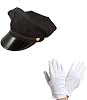 Chauffeur Cap Limo Taxi Driver Hat and White Gloves Fancy Dress Kit by Blue Planet Online
