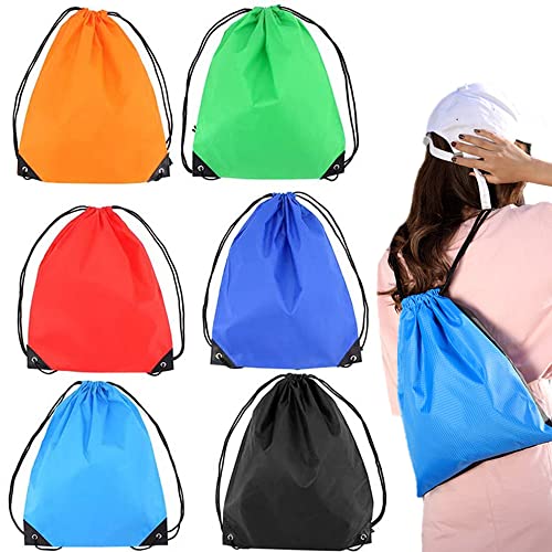 6 pcs 34 x 42cm Sac Gymnastique à Cordon, Sac Cordon Organiseurs Bagage Sacs, 6 Couleurs Sac à Dos Cordon, Sac Nylon Gym de Voyage Cordon, Sacs de Gymnastique Sport Cordon Serrage, pour Femme et Homme Cover