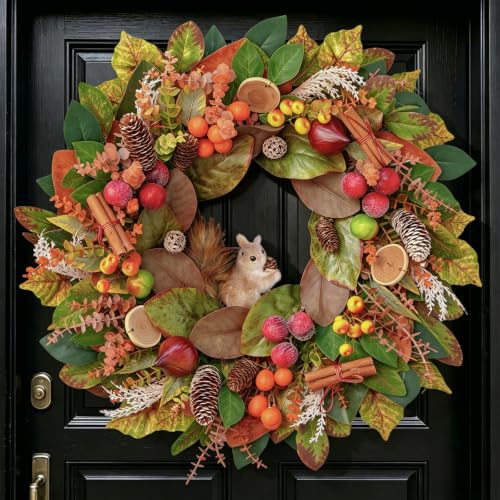 Fall Wreaths for Front Door 24 Inch Harvest Thanksgiving Autumn Wreath