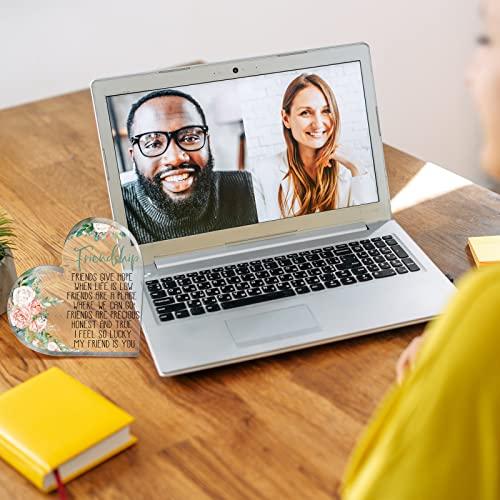 Friend Gifts For Women Friend Friendship Birthday Gifts For Women Bestie Gifts Cheer Up Gift For Bff Acrylic Heart Keepsake And Paperweight For Home Office Table Shelf (Pink Flower) #TOP3