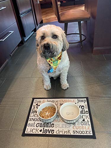 PetRageous-10218-Cuddles-Tapestry-Dog-and-Cat-Non-Skid-Machine-Washable-Placemat-for-Pet-Feeding-Areas-with-Rubber-Backing-13-Inch-by-19-Inch-for-Dogs-and-Cats-Multi-Colored