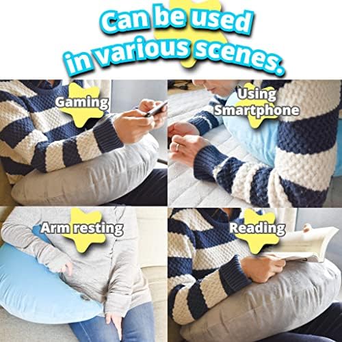 Chéri Blanche Moon Cushion Inflatable Air Pillow Reading Pillow College Dorm Room Essentials - Perfect for Gaming, Reading, or Smartphone Using - Soft Velour Cover (Purple)