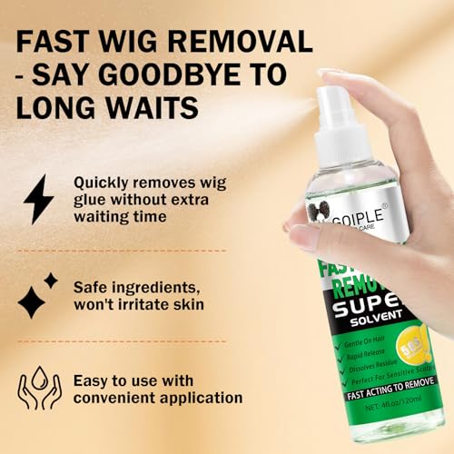 Tape in Extension Hair Glue Remover Spray - Wig Extensions Fast Acting Two Steps System Remover - Tape in Hair Extensions Removes Wig Glue & Tape & Residue - Hair Comb Rat Tail Comb Hair Clips Set - Thumbnail 2