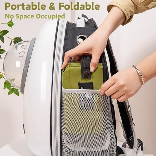 Image of Portable Foldable Cat Litter Box - Waterproof, Leak-Proof for Outdoor Camping, Hotel Stays, Road Trips - Travel Essentials for Cats & Kittens (Green, Large)