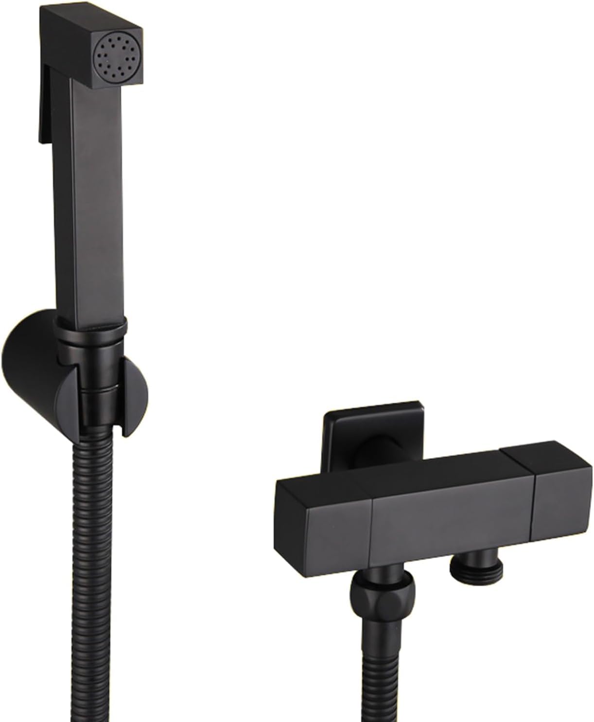 Handheld Bidet Sprayer Matte Black Toilet Shower Kit Complete French Toilet Shower Kit Bidet Sprayer Auxiliary Flush All-Copper
