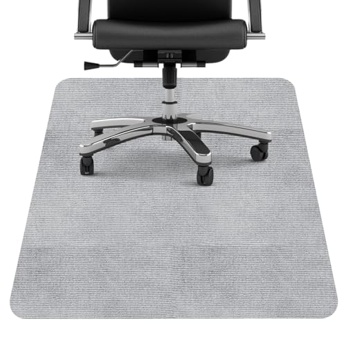 Base para Silla de Escritorio, 90 x 120 cm, Alfombrilla Protectora para Silla de Oficina, Resistente a los arañazos, Alfombrilla Protectora para Suelos Duros (Gris Claro)