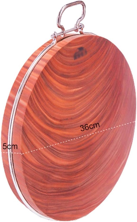 Choing BoardAuthentic Cutting Board Ironwood 5cm Thicken & Solid Wood Round Kitchen Household & Wooden Carving Board For Meat/Vegetables/Cheese little surprise(36 * 4cm)