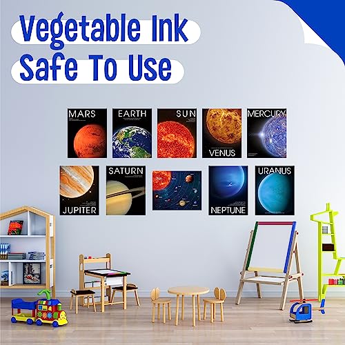 10 STK. Weltraum-Poster des Sonnensystems, löschbare Frühbildungsposter mit PET-Folie, dicke Karton-Weltraum- und Planetenposter zur pädagogischen Wandgestaltung für Büro, Klassenzimmer, Schule